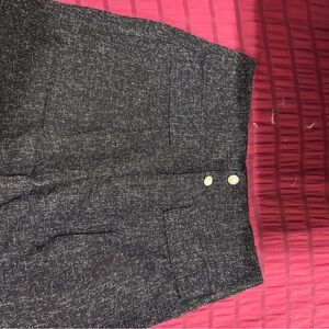 Cider Black Mini Skirt with Gold Buttons